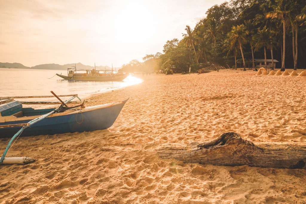 Sunset on island in Philippines