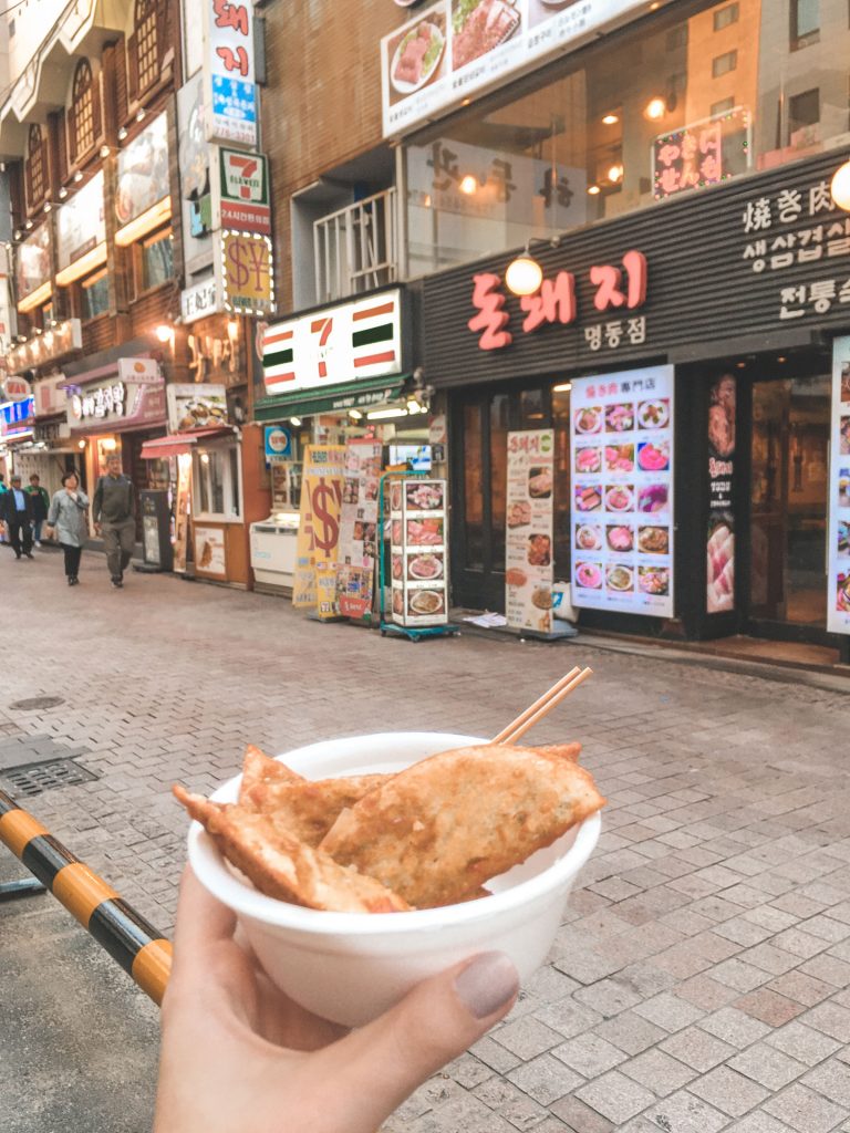 Food at Myeongdong Shopping Area