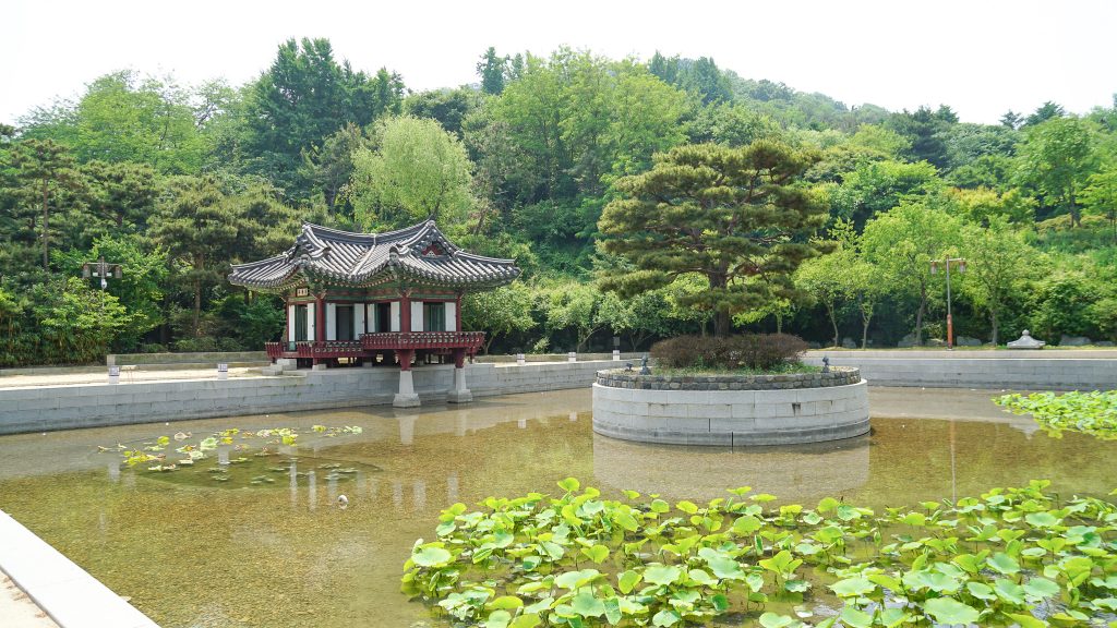 Lake and house Wolmi Island Korea