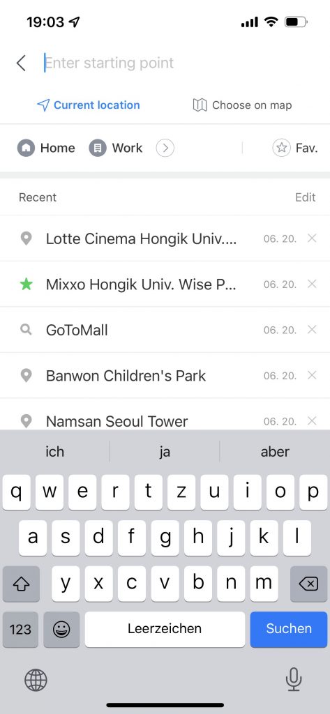 Screenshot of Location Selection Naver Map
