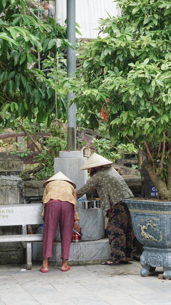 Vietnamese women on top of Marble Mountains