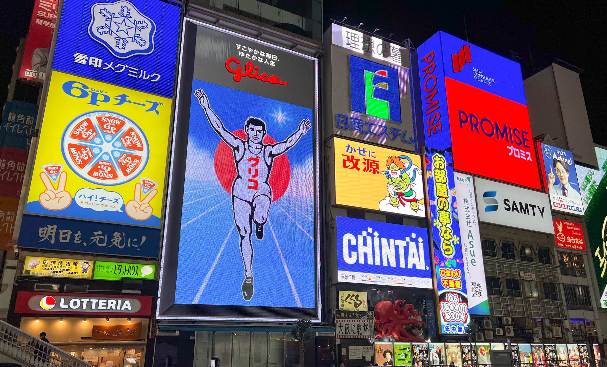 Osaka by night Dotonbori signs