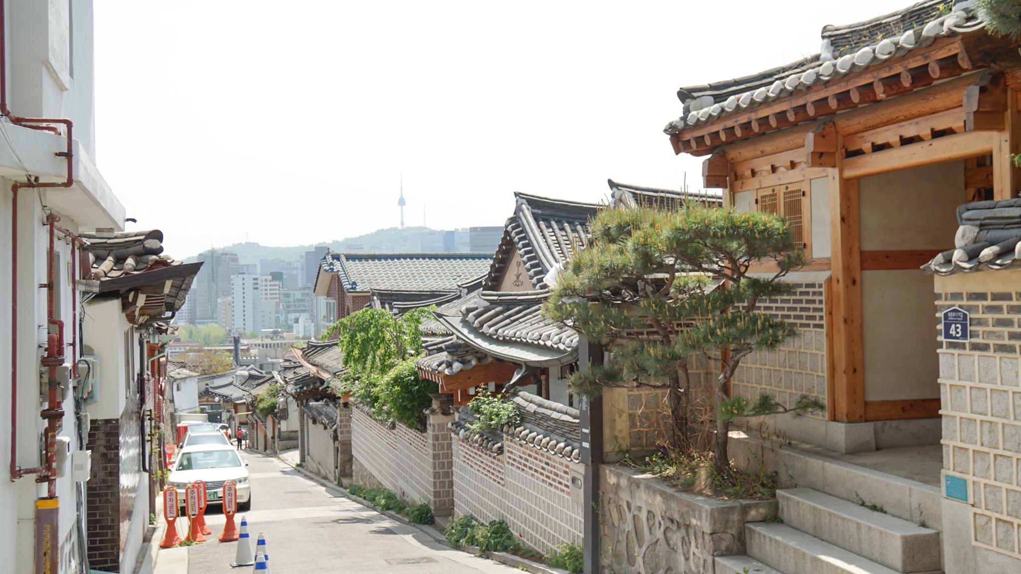 Bukchon Hanok Village View of Namsan Tower