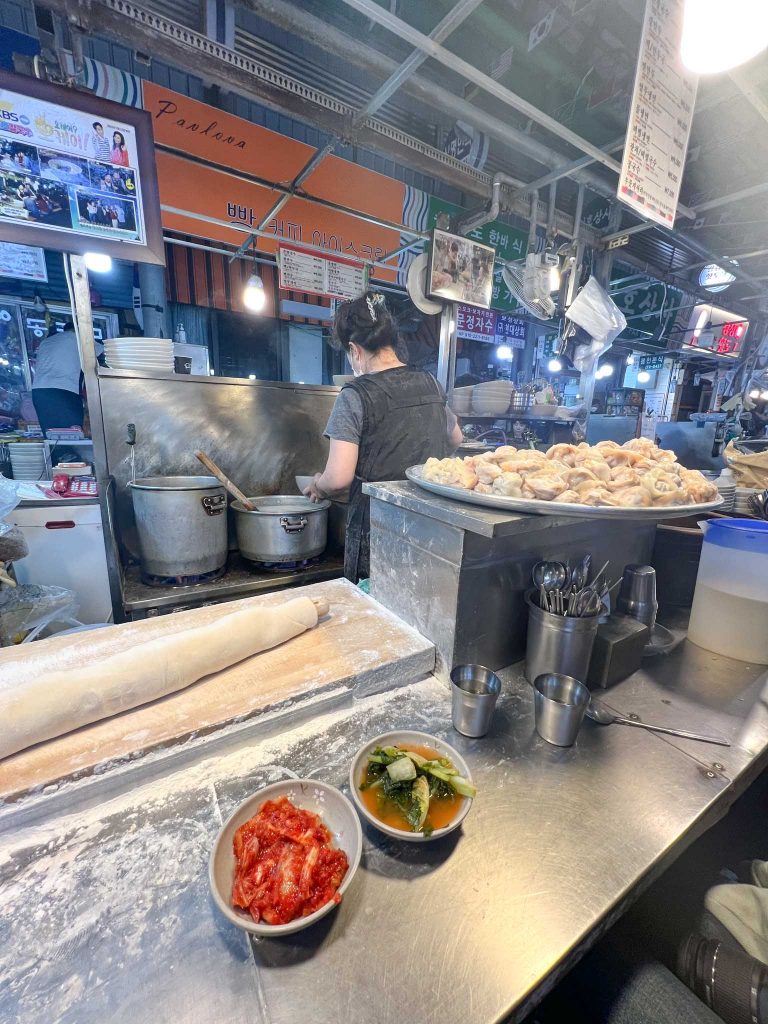 self made food at Gwangjang market - things to do in Seoul during rainy season