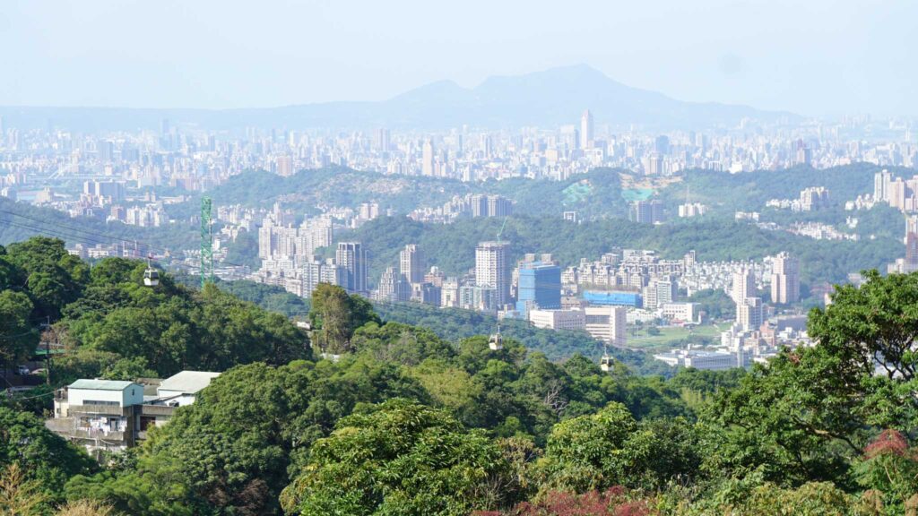 view of Taipei from Maokong Mountain