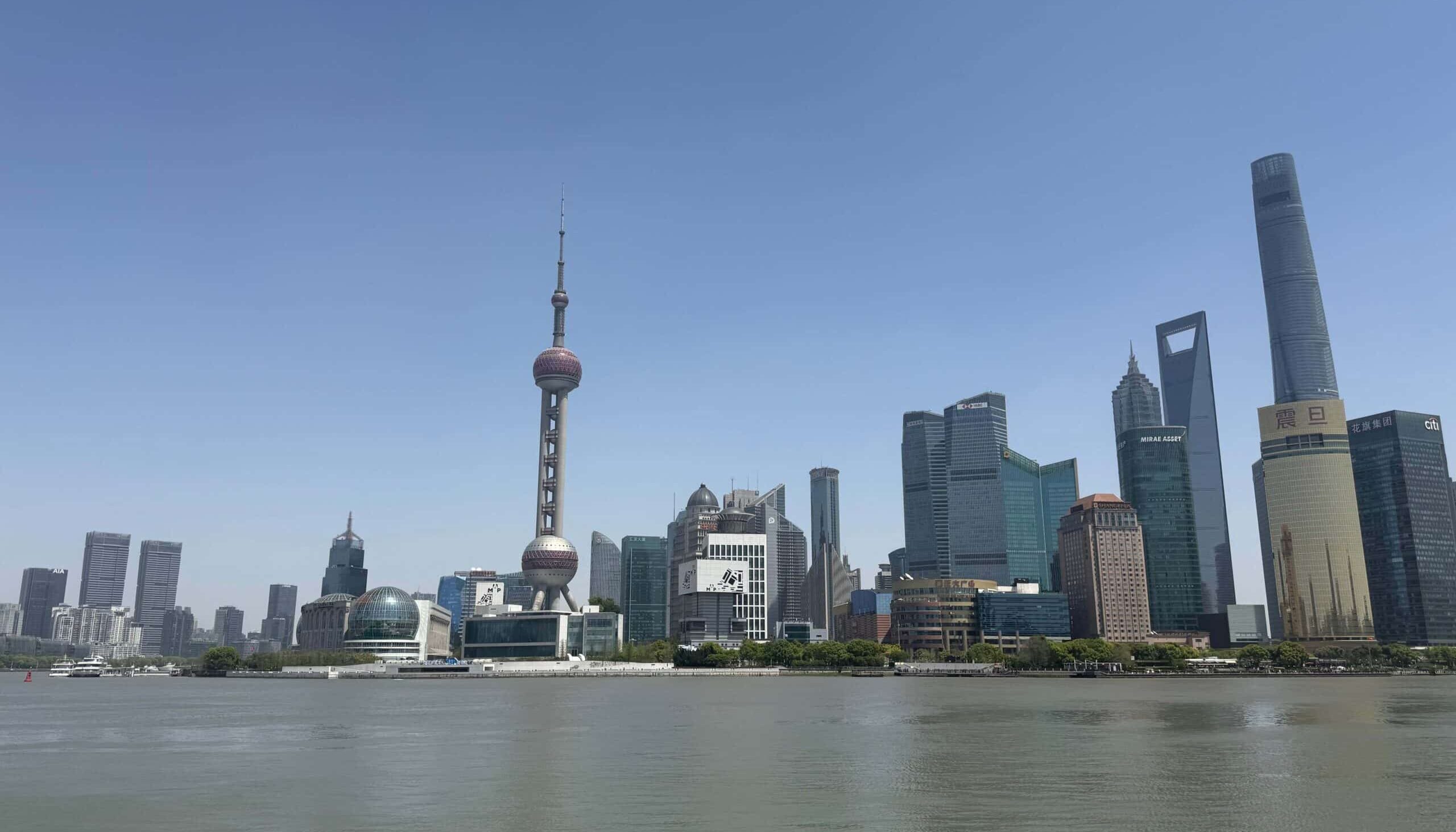 the view of the Bund in Shanghai during daytime